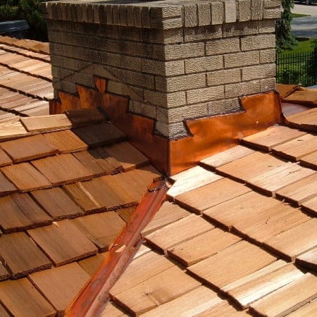 cedar roof with copper